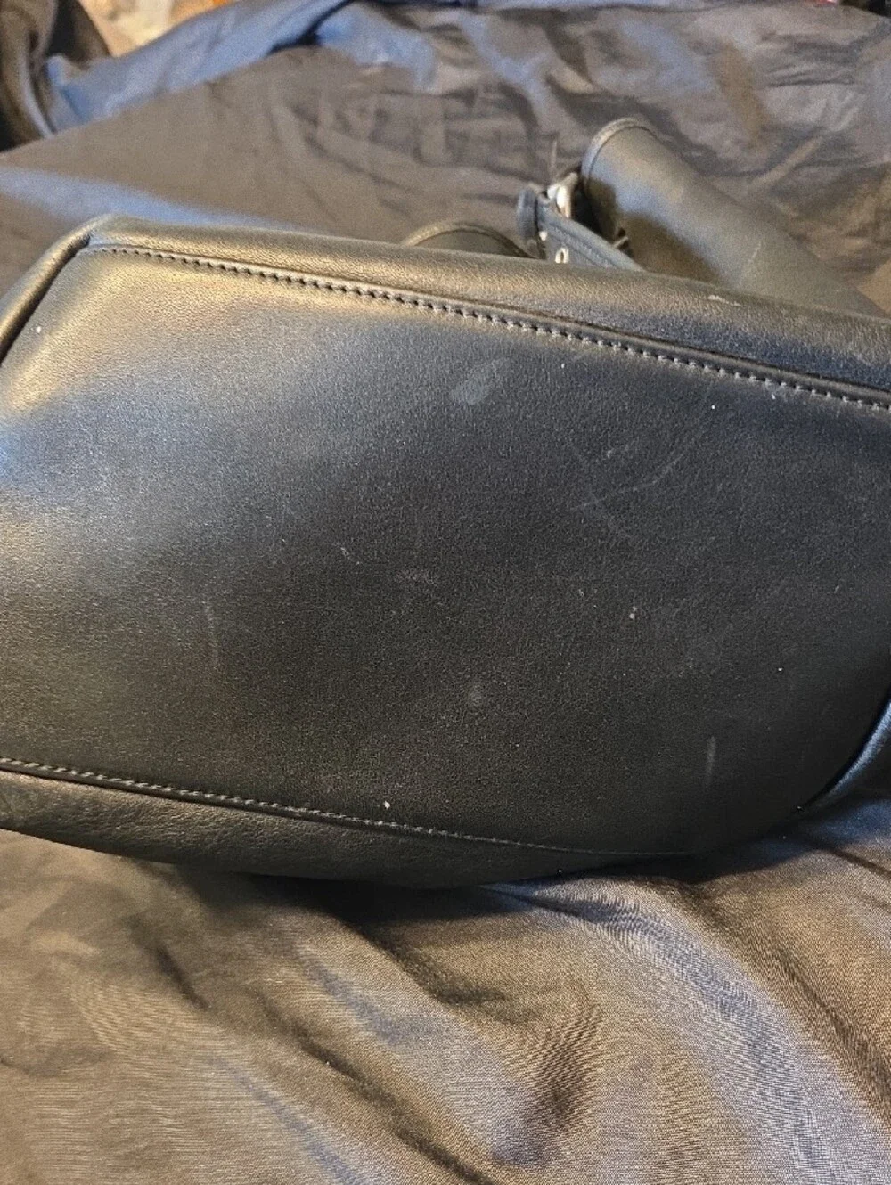 Classic Black Leather Bucket Bag - Minimal Drawstring Shoulder Tote